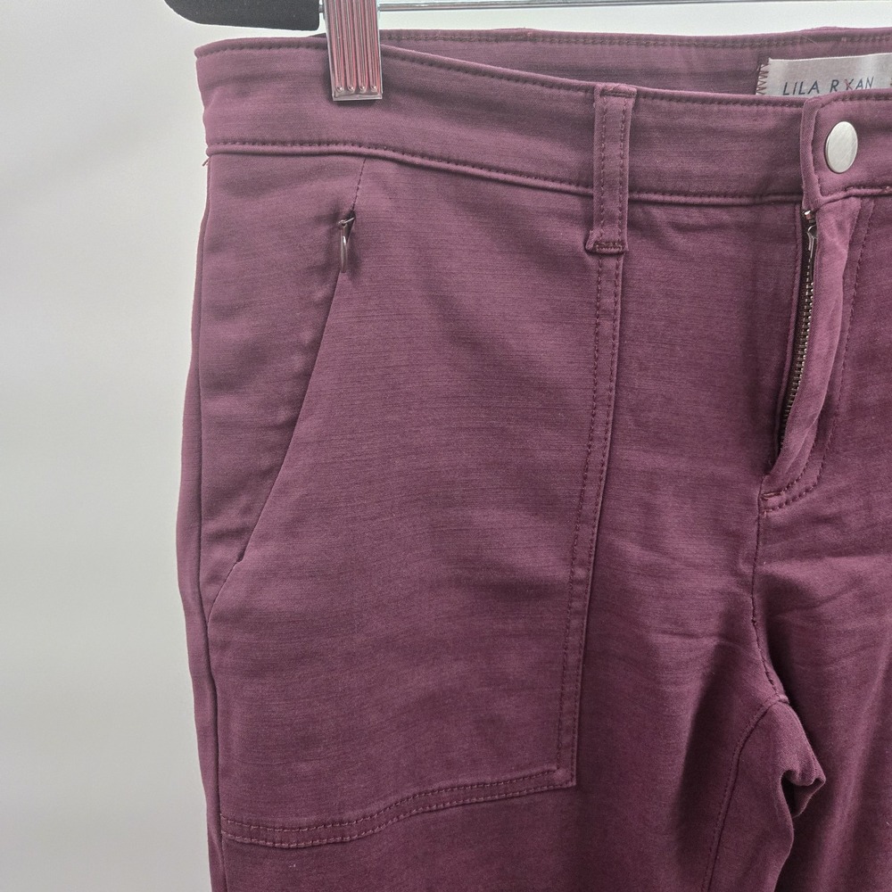 Lila Ryan Women's Pants Wine Colored Chino Straight Leg - Picture 4 of 15